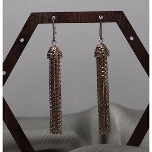 Atasay Kuyumculuk Sterling Silver Box Dangle Earrings 8.63G / 2.3in